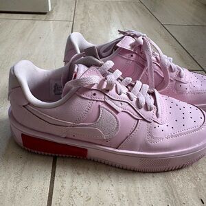 Nike Air Force 1 Pink and Red Sneakers